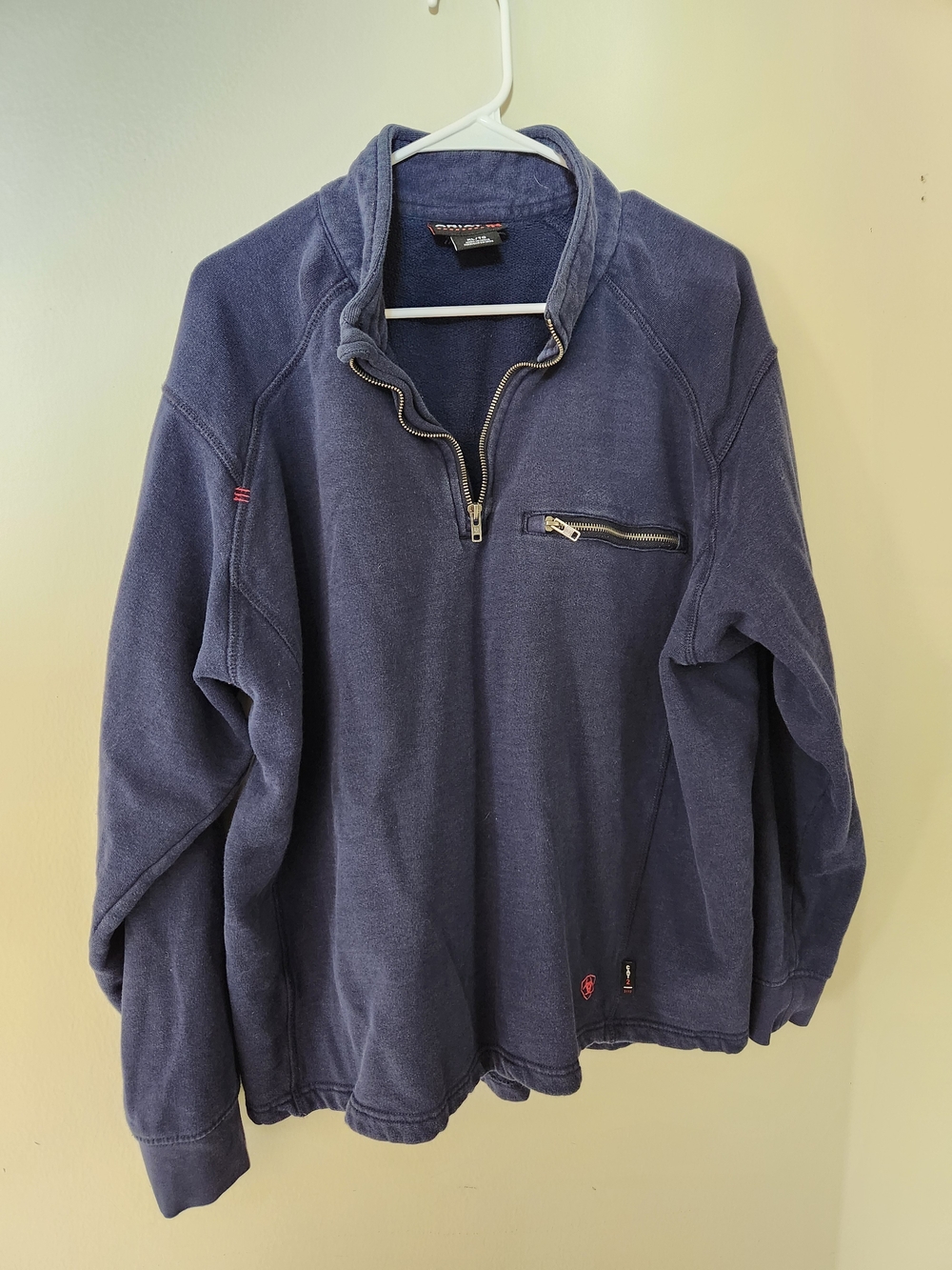 Ariat FR Navy Half-Zip Pullover with Chest Zip Pocket XL